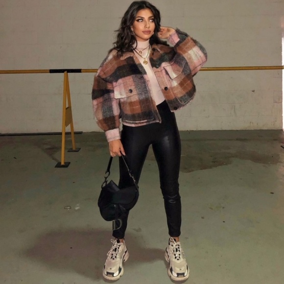 ZARA CROPPED PLAID OVERSHIRT NWT - Picture 9 of 16